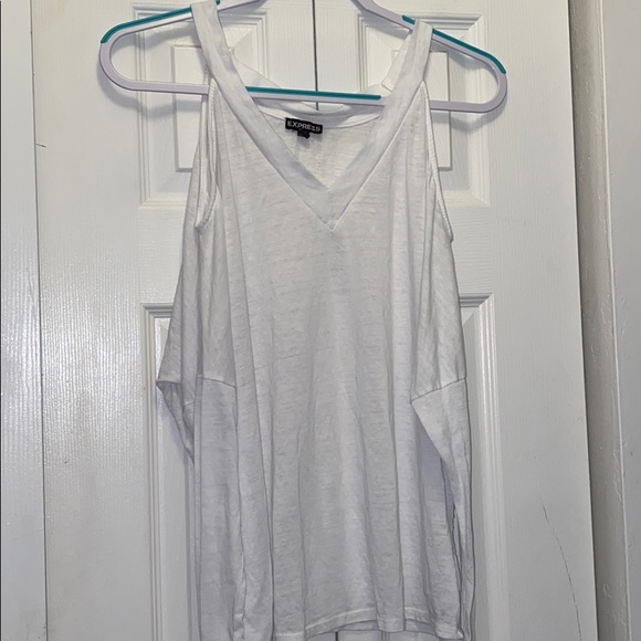 Cold Shoulder White Top - Picture 2 of 4